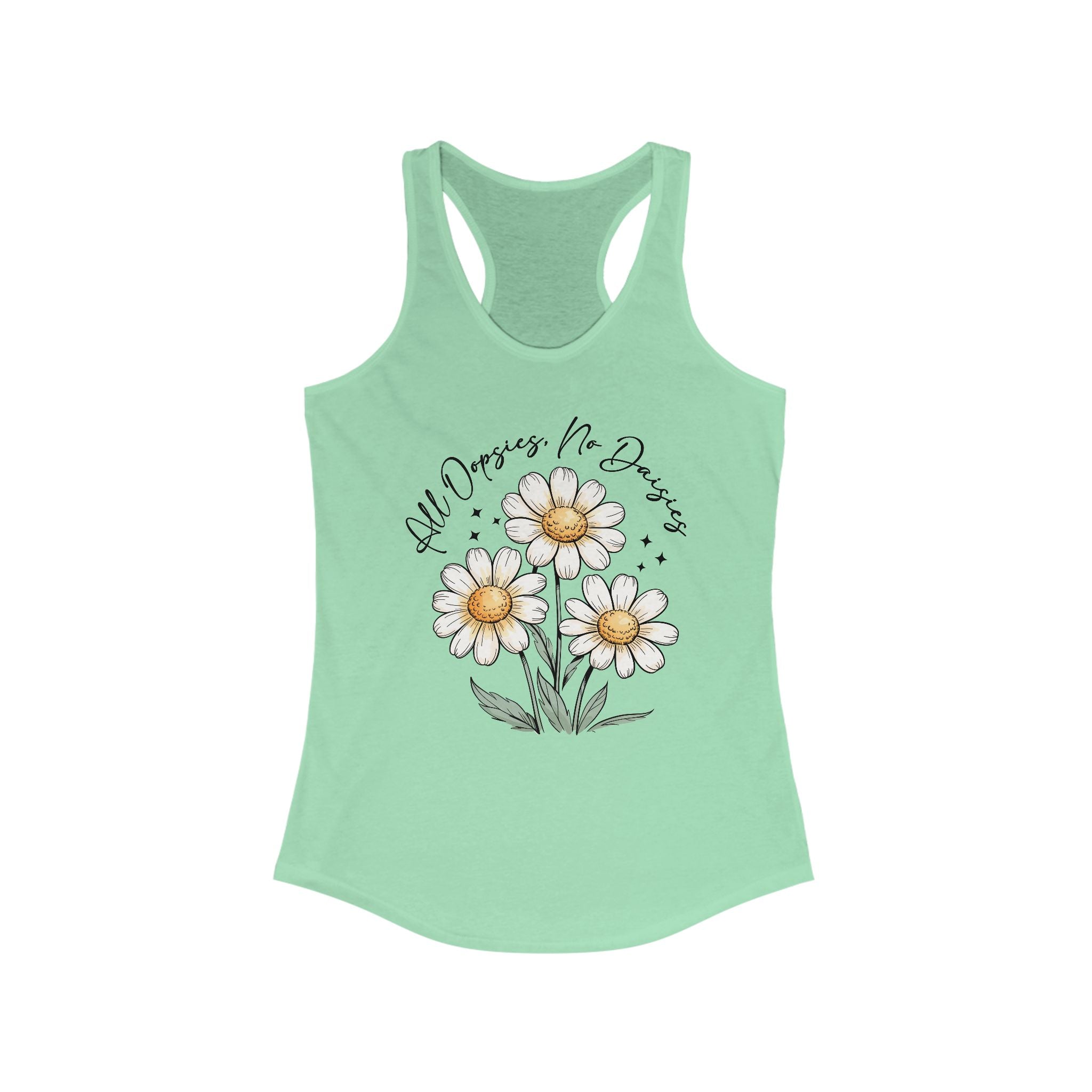 Women Floral Racerback Tank Top - All Dreams No Doubts