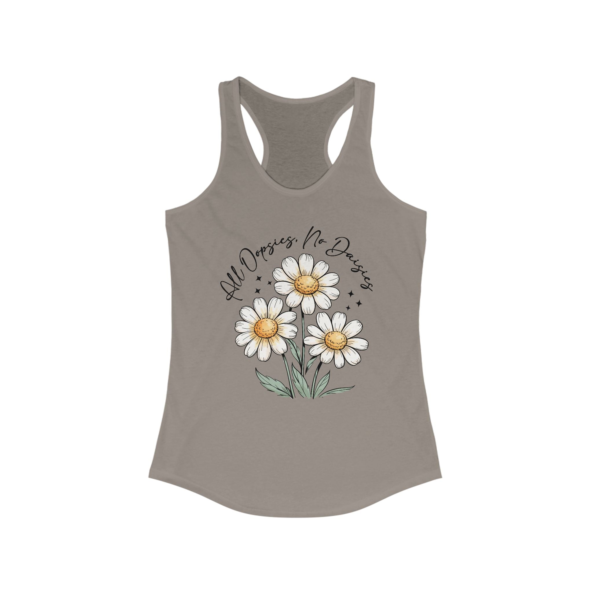 Women Floral Racerback Tank Top - All Dreams No Doubts