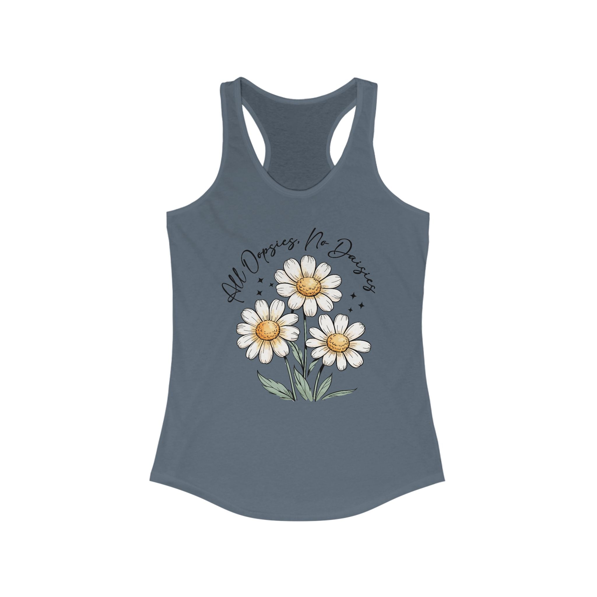 Women Floral Racerback Tank Top - All Dreams No Doubts