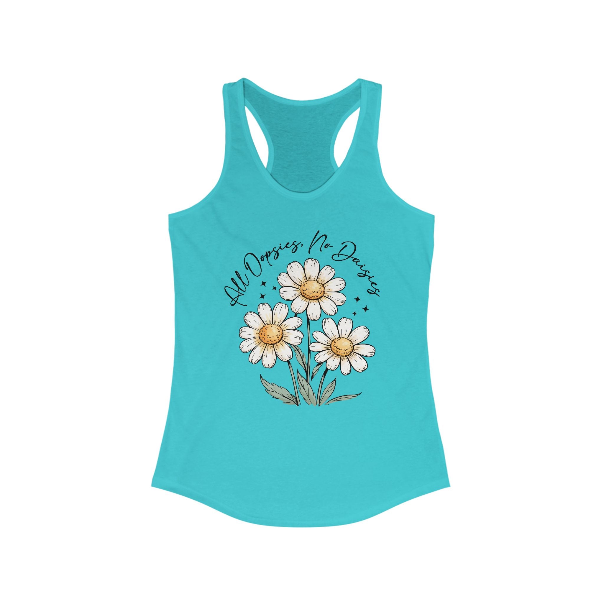 Women Floral Racerback Tank Top - All Dreams No Doubts