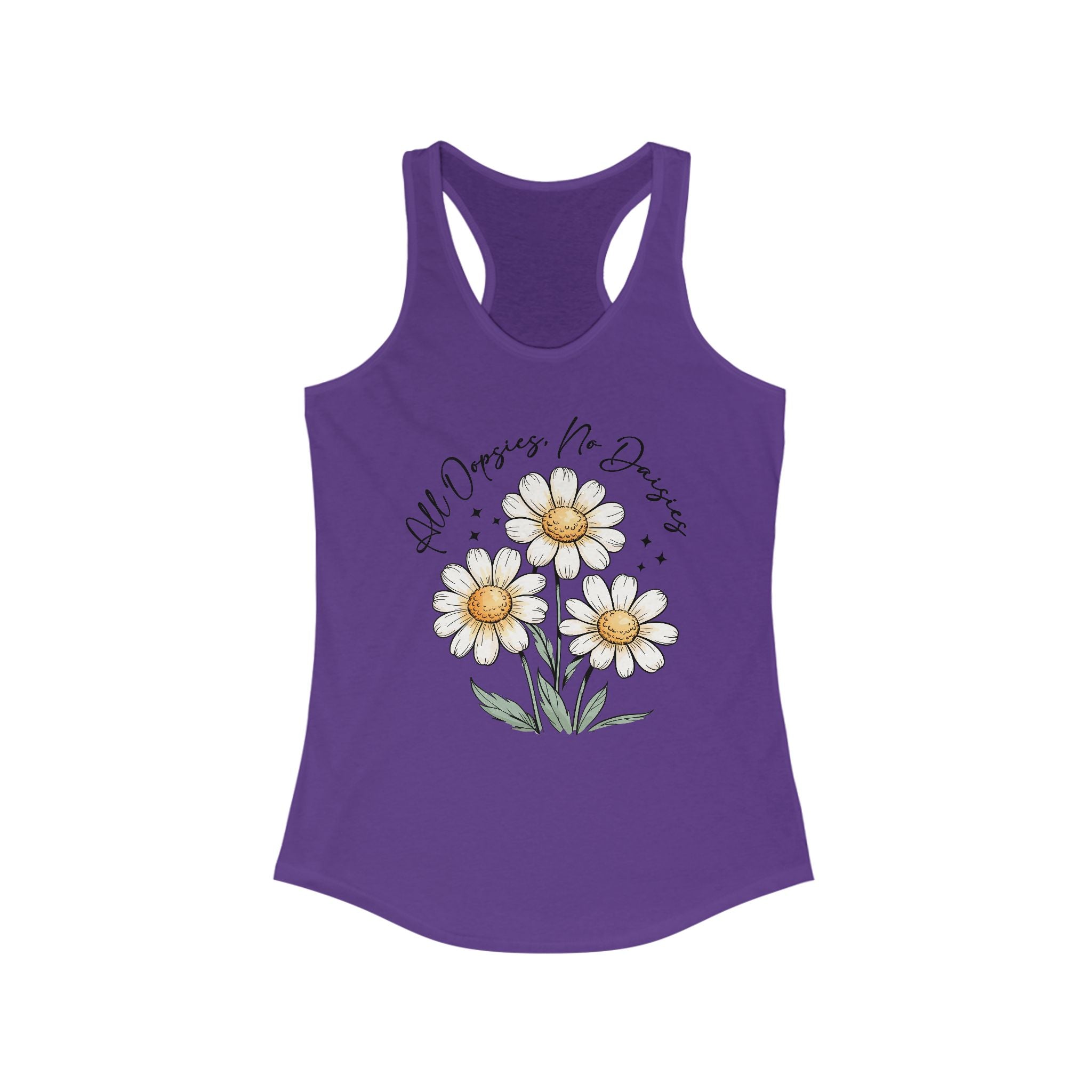 Women Floral Racerback Tank Top - All Dreams No Doubts