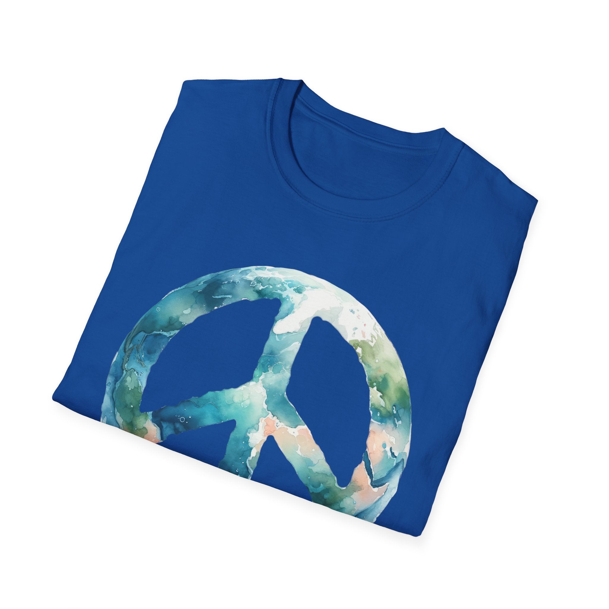 Earth Peace Sign Unisex T-Shirt - Watercolor Planet-Inspired