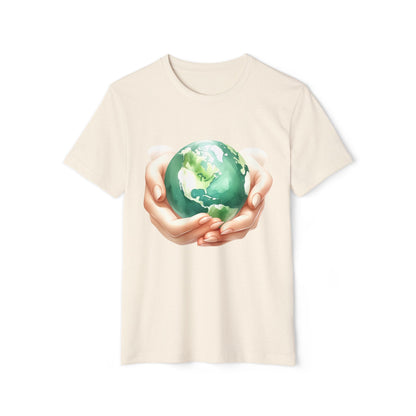 Eco Hands Holding Earth | Organic Earth Day T-Shirt