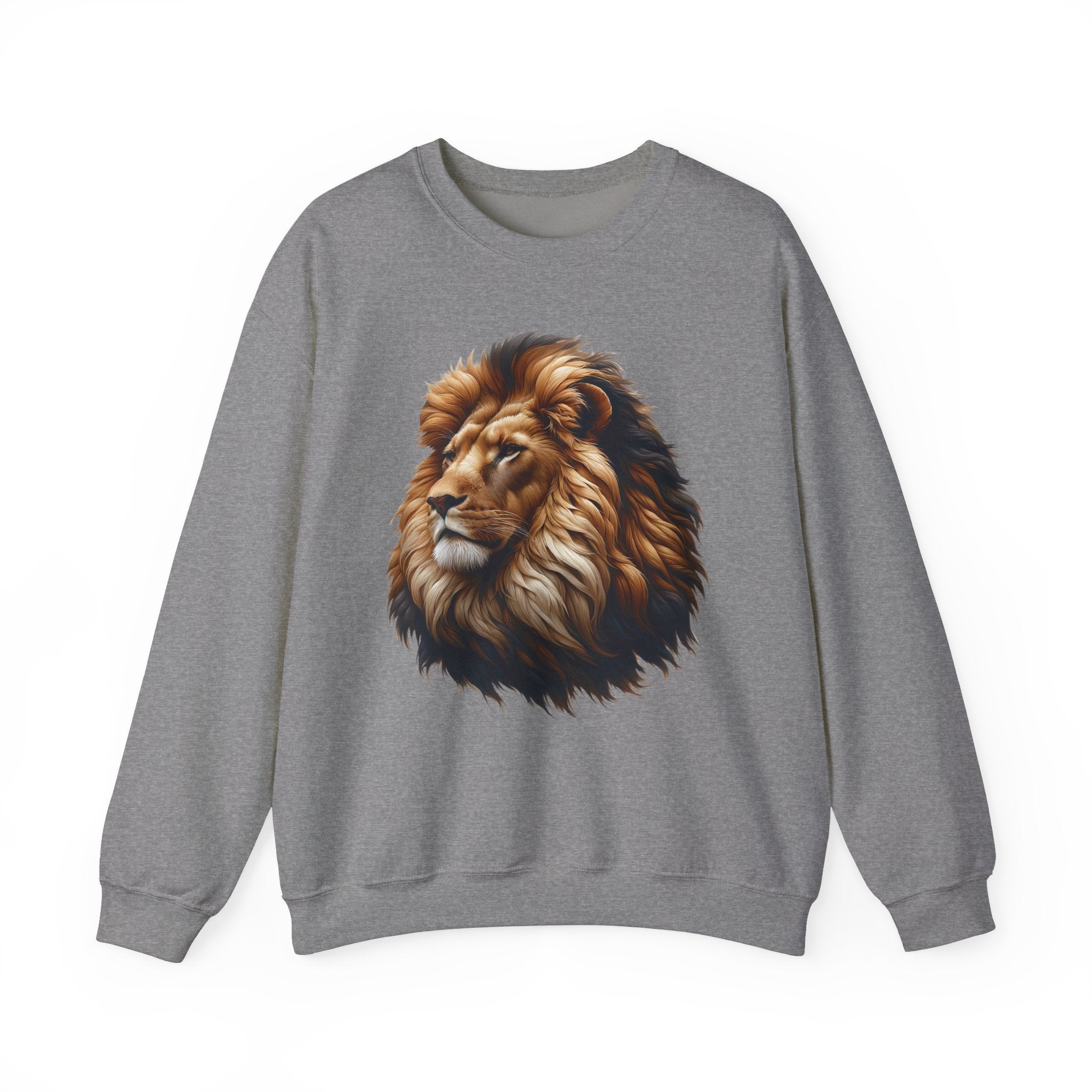 Lion Design Crewneck Sweatshirt - Relaxed Comfort for Animal Lovers