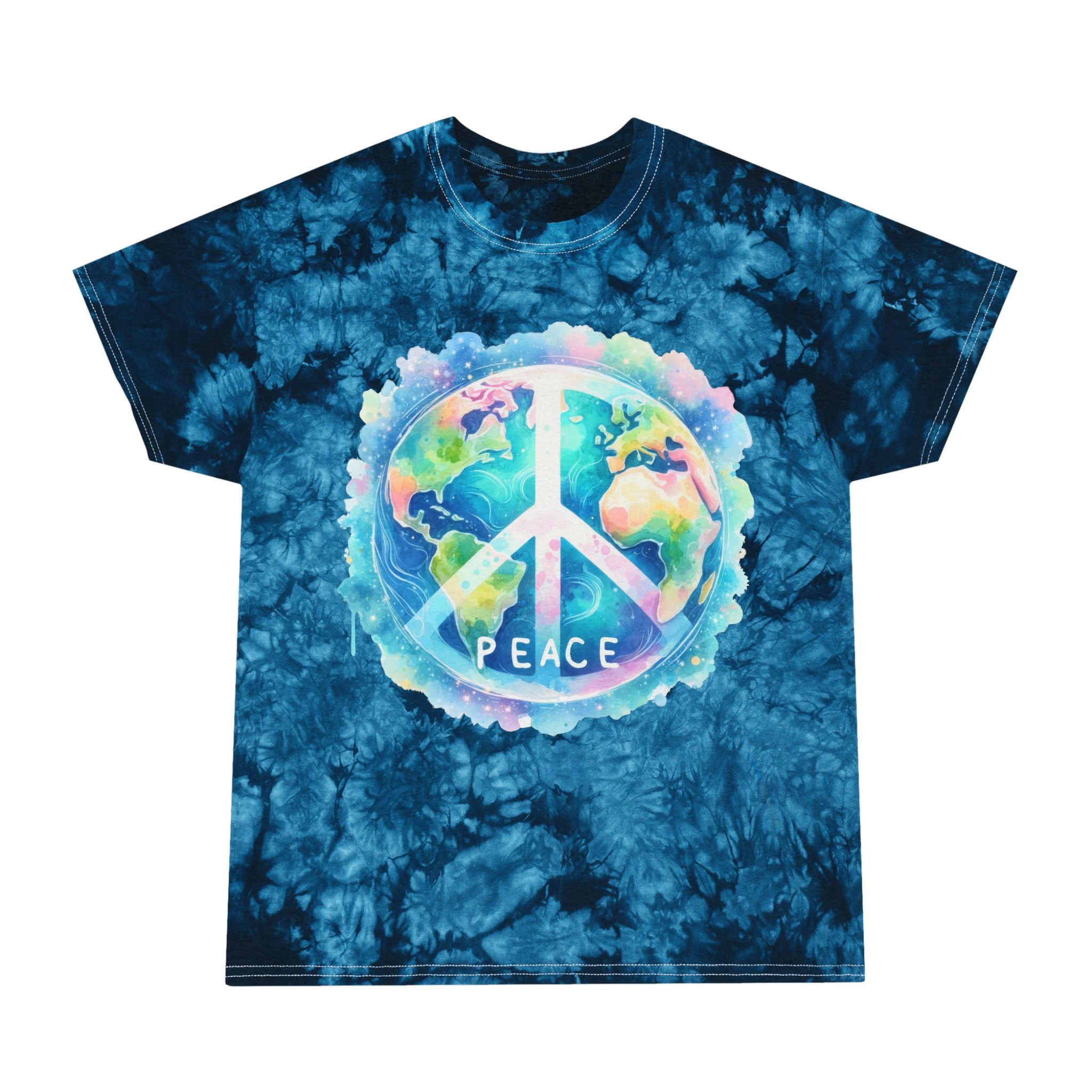 Tie-Dye Peace Tee — Crystal Globe Peace Sign T-Shirt