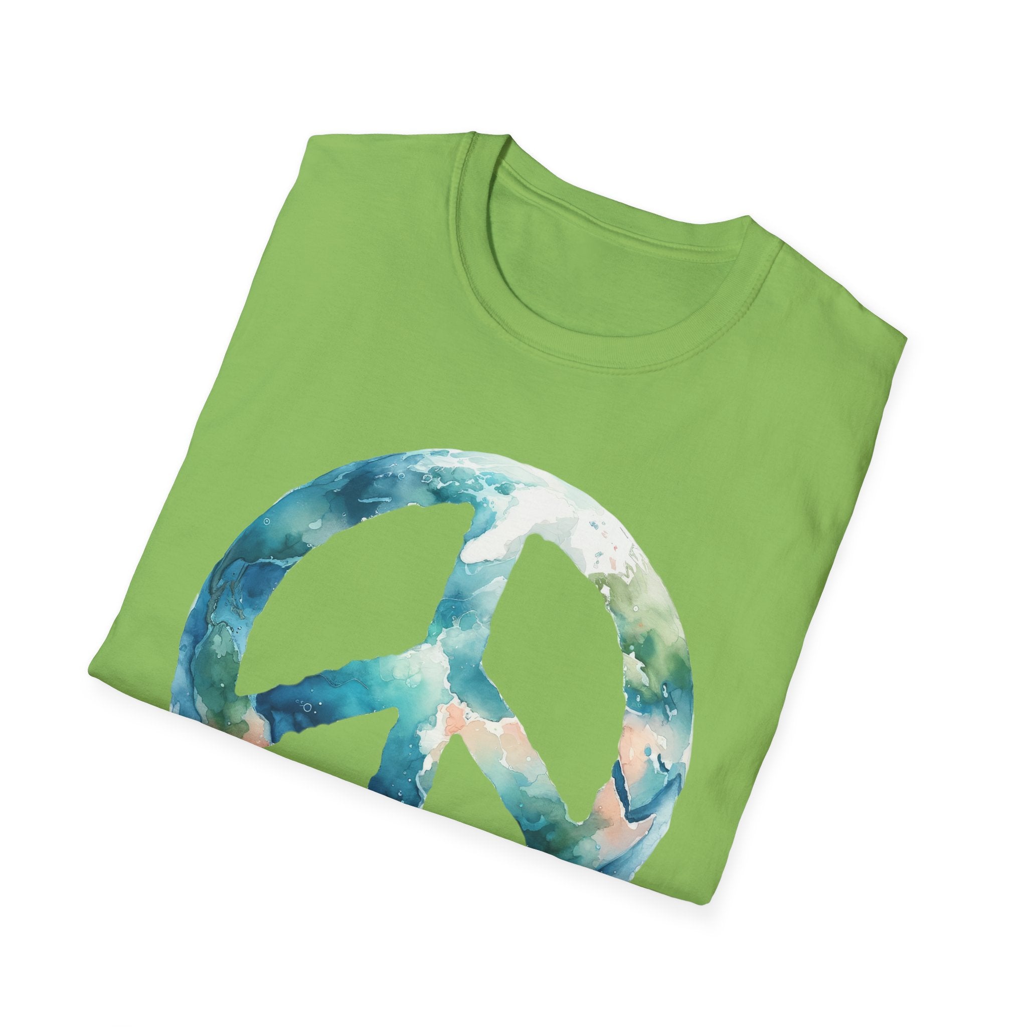Earth Peace Sign Unisex T-Shirt - Watercolor Planet-Inspired