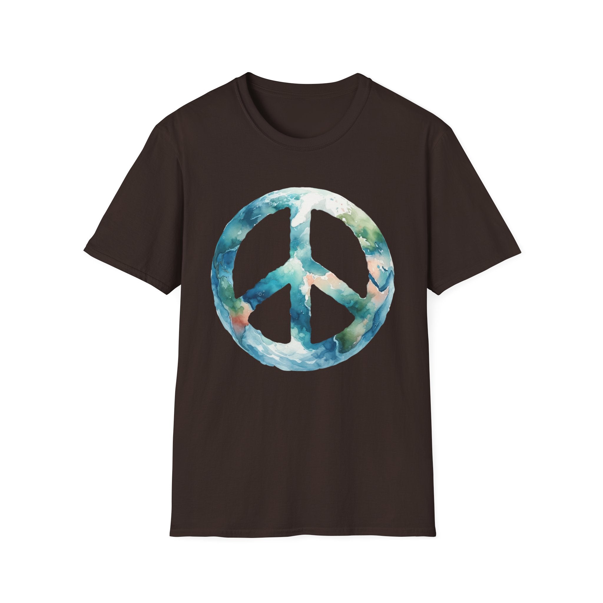 Earth Peace Sign Unisex T-Shirt - Watercolor Planet-Inspired