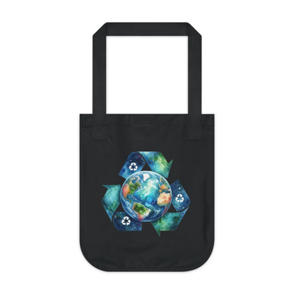 Eco-Friendly Organic Canvas Tote Bag - Recycle the Earth Design