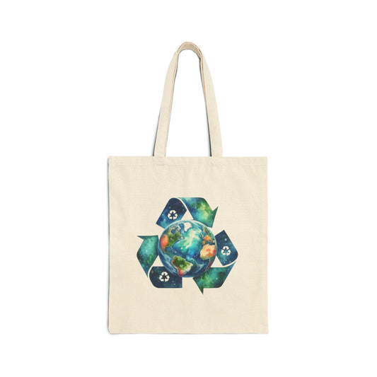 Eco-Friendly Cotton Canvas Tote Bag - Recycle Earth Design