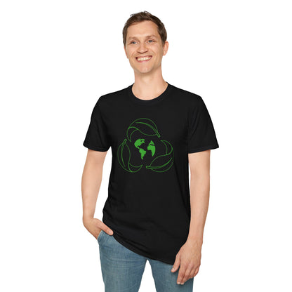 Eco-Friendly Unisex Softstyle T-Shirt with Earth & Leaf Design