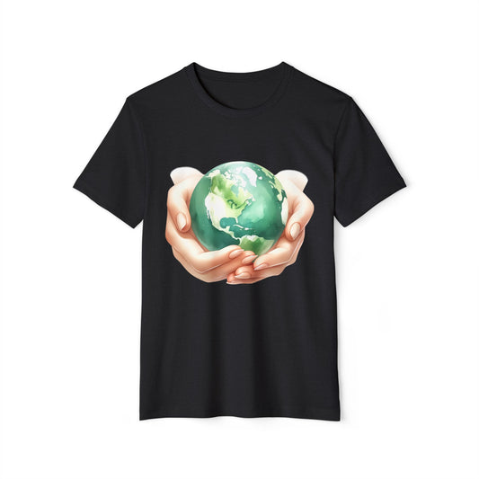 Eco Hands Holding Earth | Organic Earth Day T-Shirt