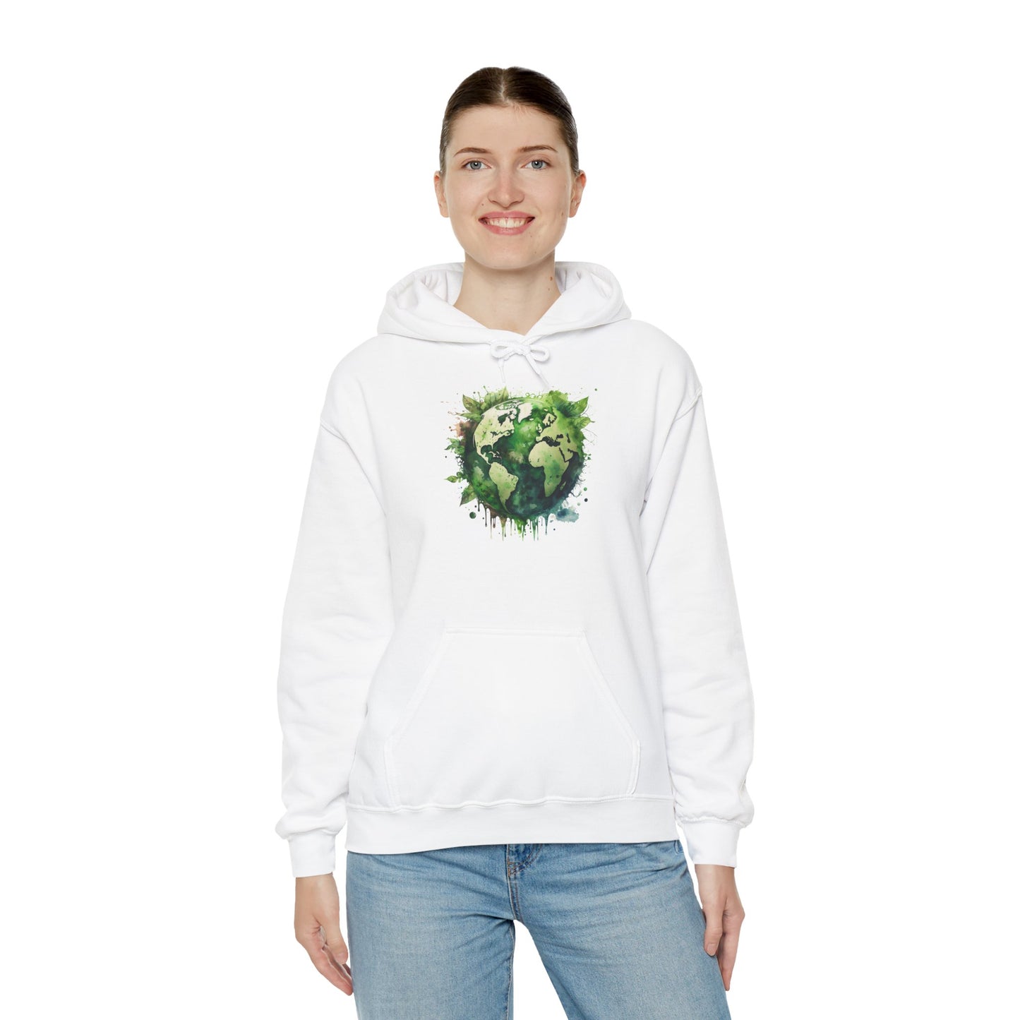 Eco-Friendly World Map Hooded Sweatshirt