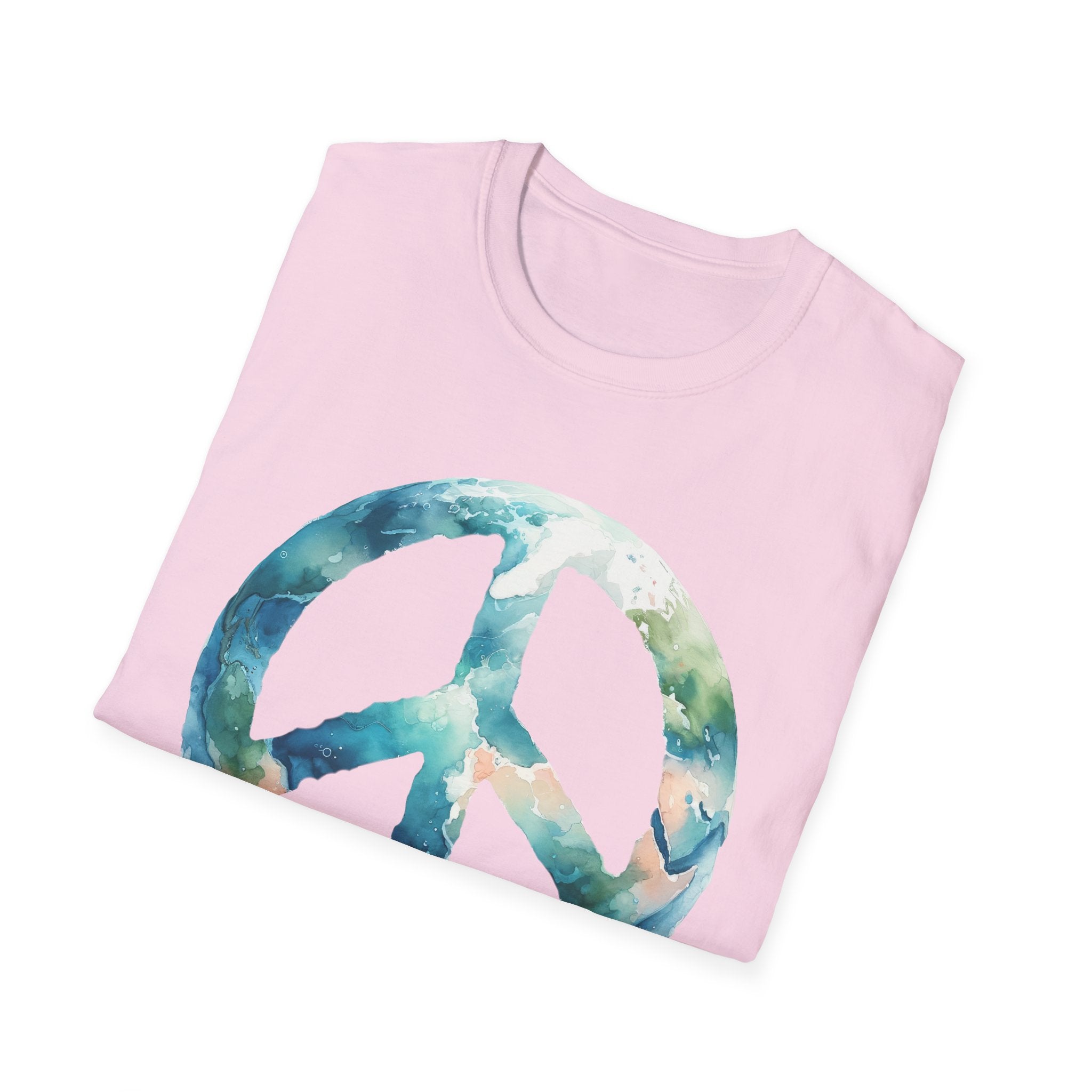 Earth Peace Sign Unisex T-Shirt - Watercolor Planet-Inspired