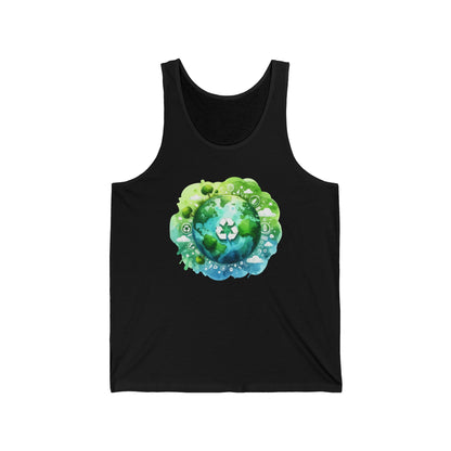 Eco-Friendly Unisex Jersey Tank Top - Sustainable Planet Design