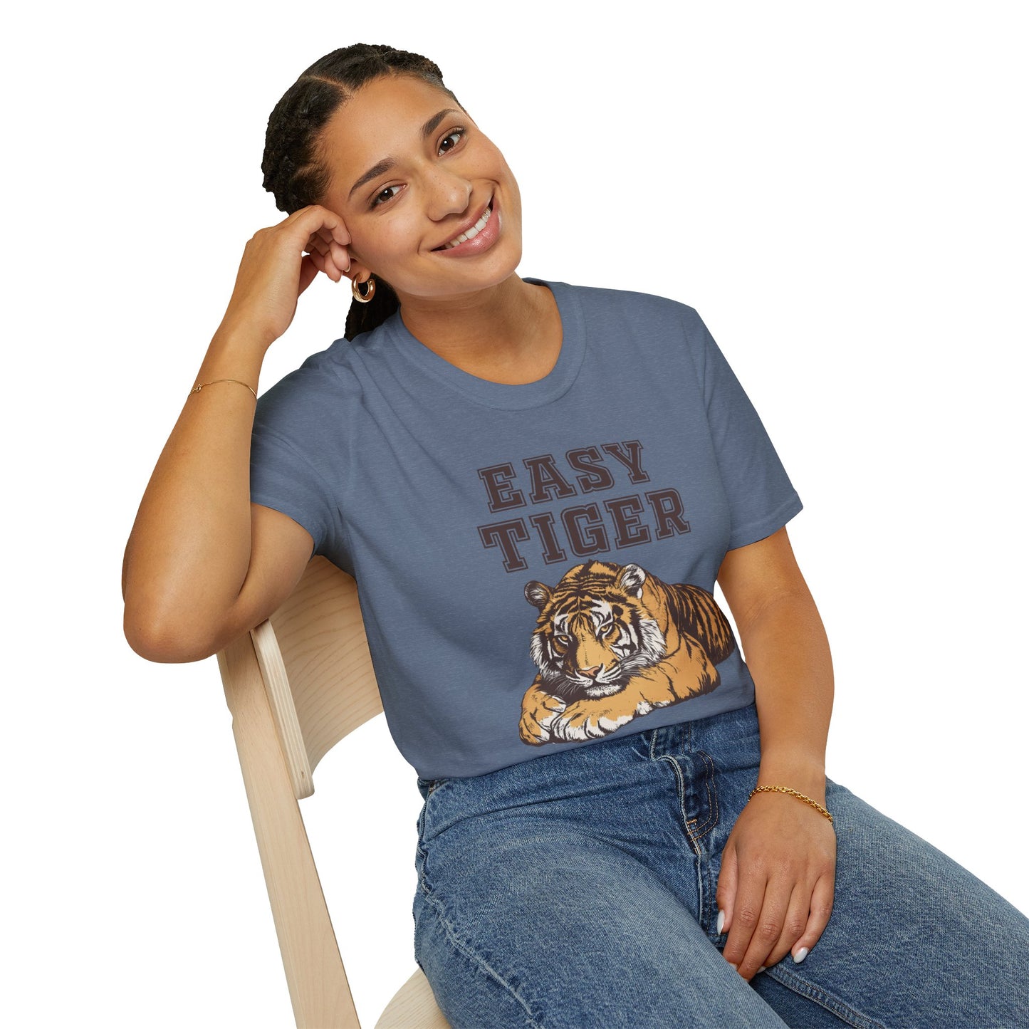 Easy Tiger Unisex Softstyle T-Shirt - Relaxed Graphic Tee for Animal Lovers