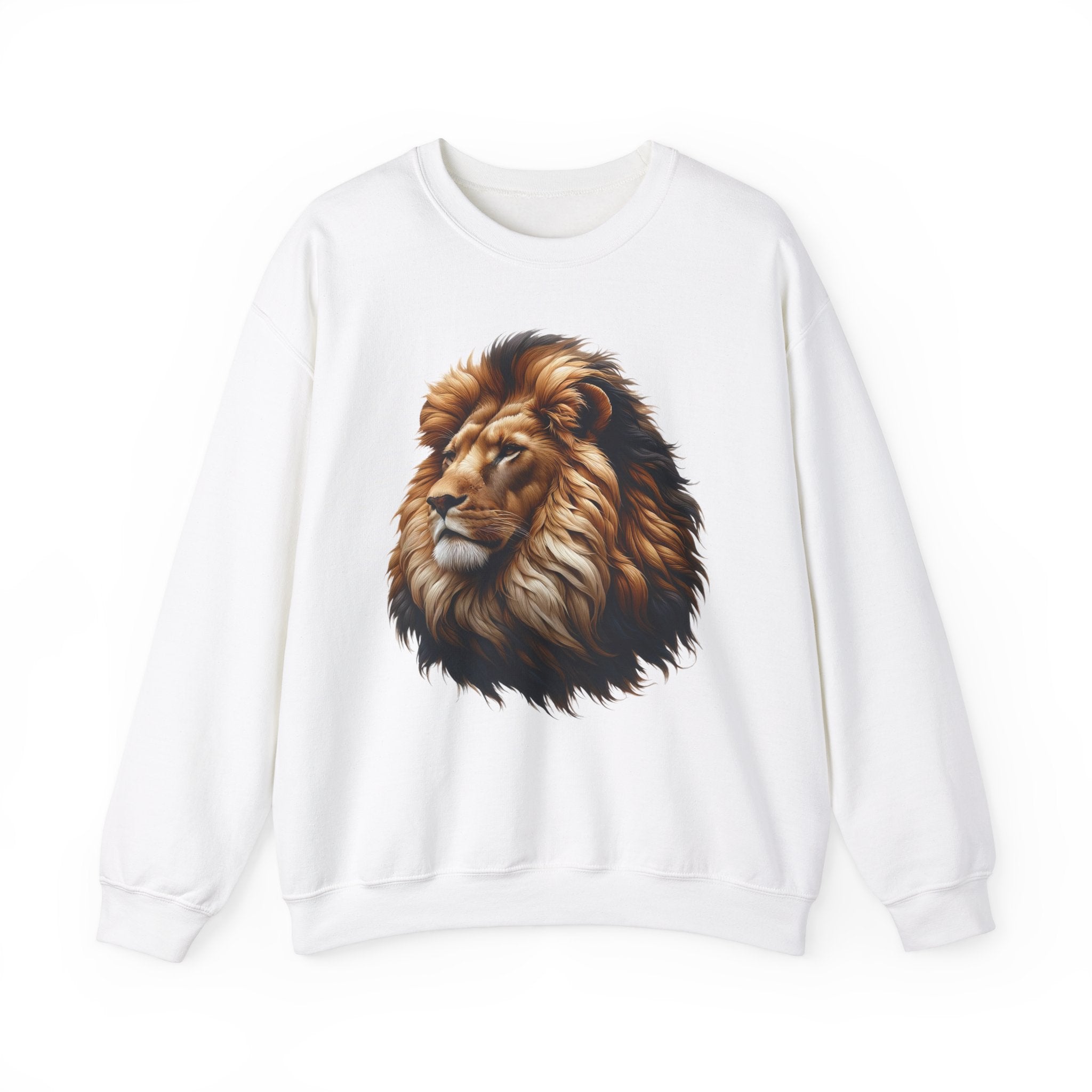 Lion Design Crewneck Sweatshirt - Relaxed Comfort for Animal Lovers