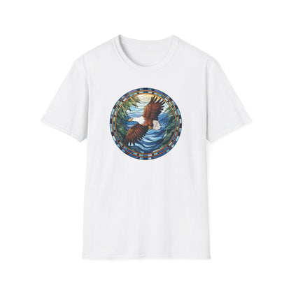 Eagle in Flight Unisex Softstyle T-Shirt - Nature-Inspired Graphic Tee for Outdoor Lovers