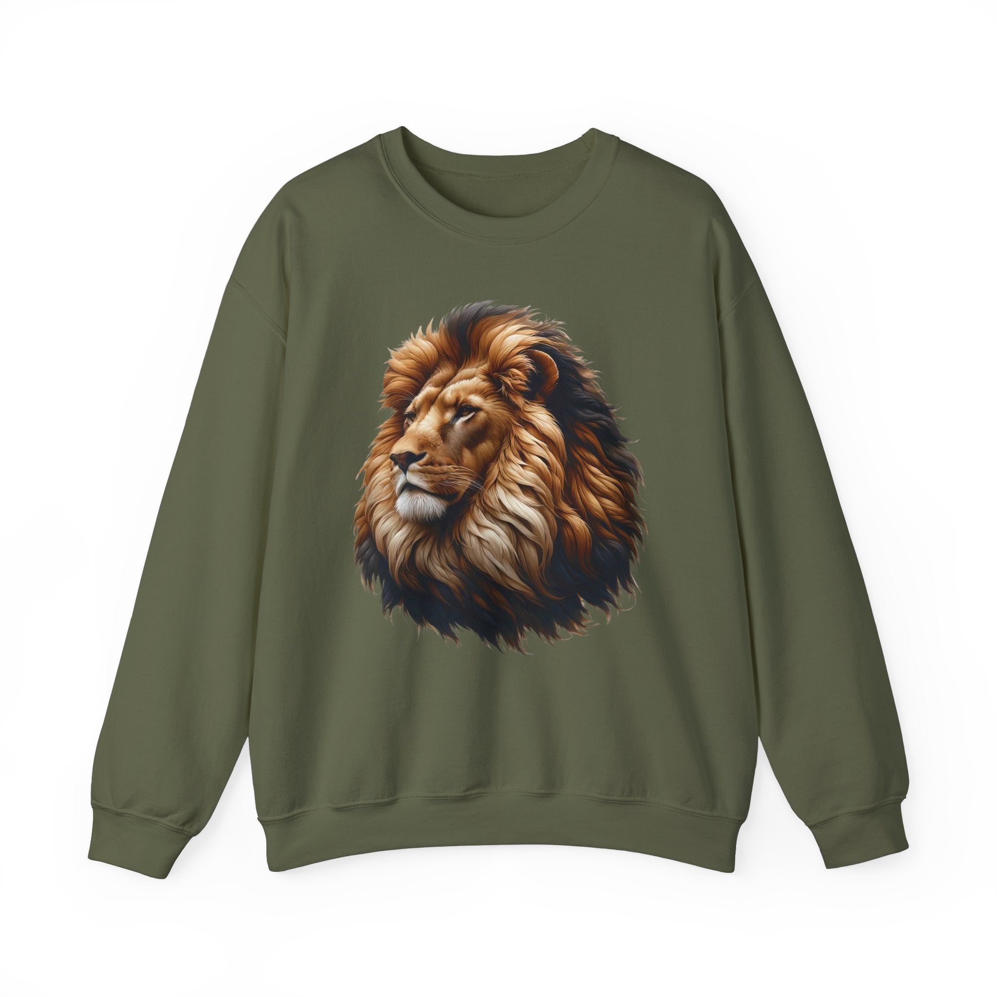Lion Design Crewneck Sweatshirt - Relaxed Comfort for Animal Lovers