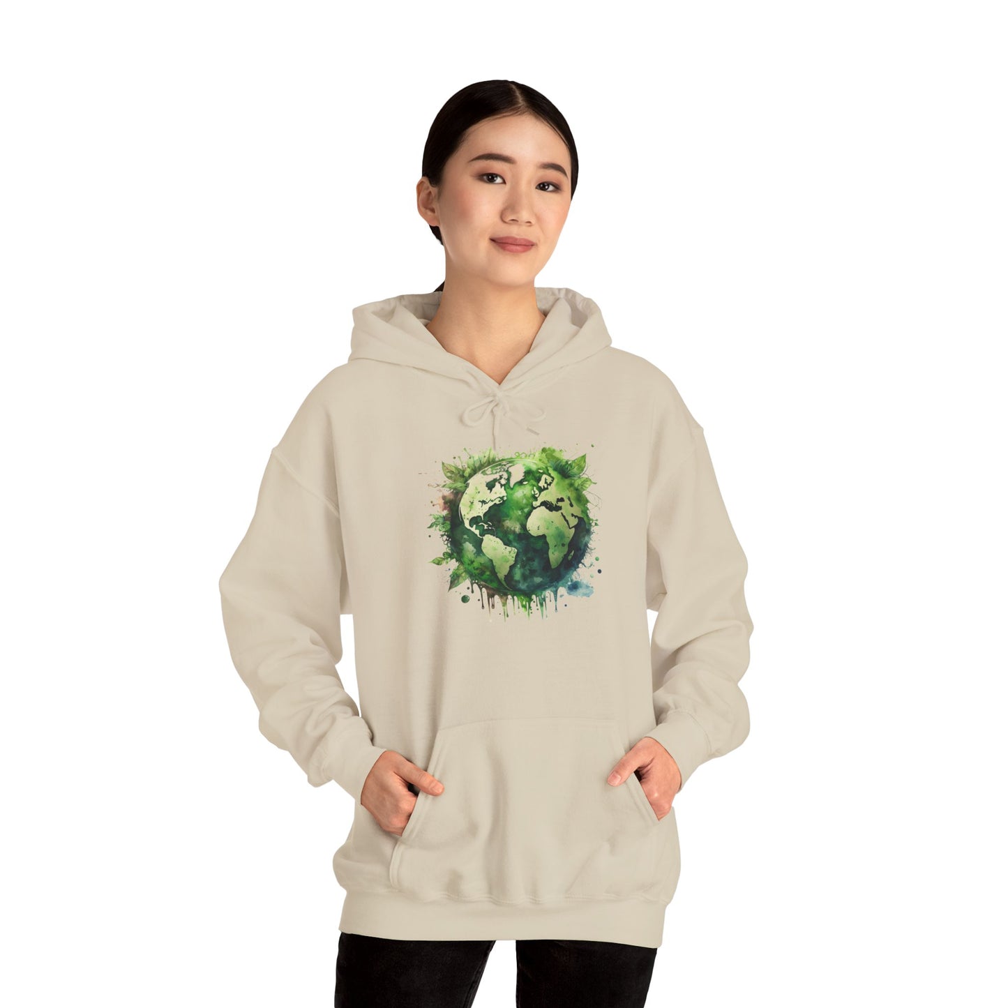 Eco-Friendly World Map Hooded Sweatshirt