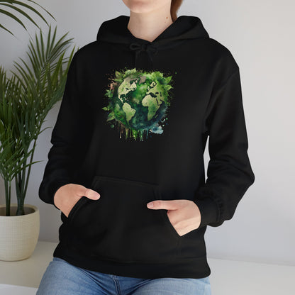 Eco-Friendly World Map Hooded Sweatshirt