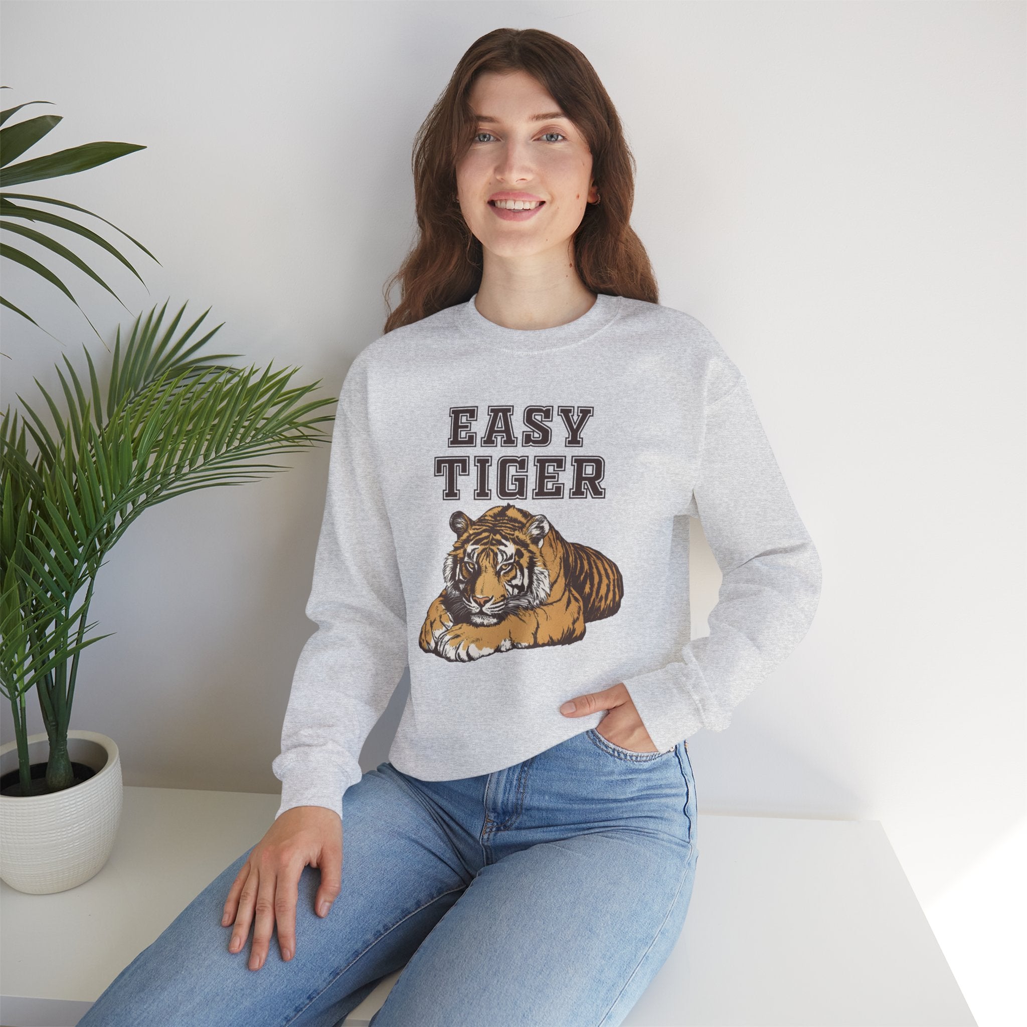 Easy Tiger Unisex Heavy Blend™ Crewneck Sweatshirt - Relaxed Comfort for Animal Lovers