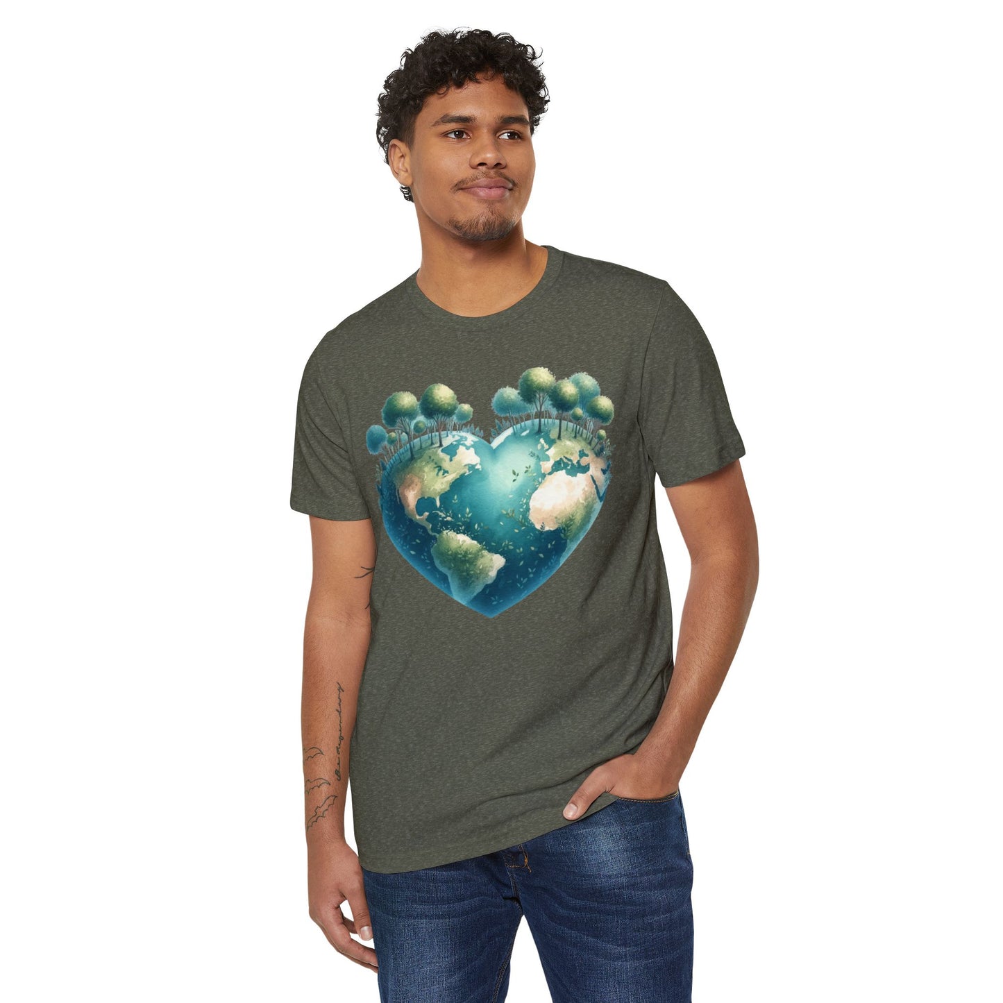 Eco-Friendly Heart Earth Unisex T-Shirt - Celebrate Nature & Sustainability