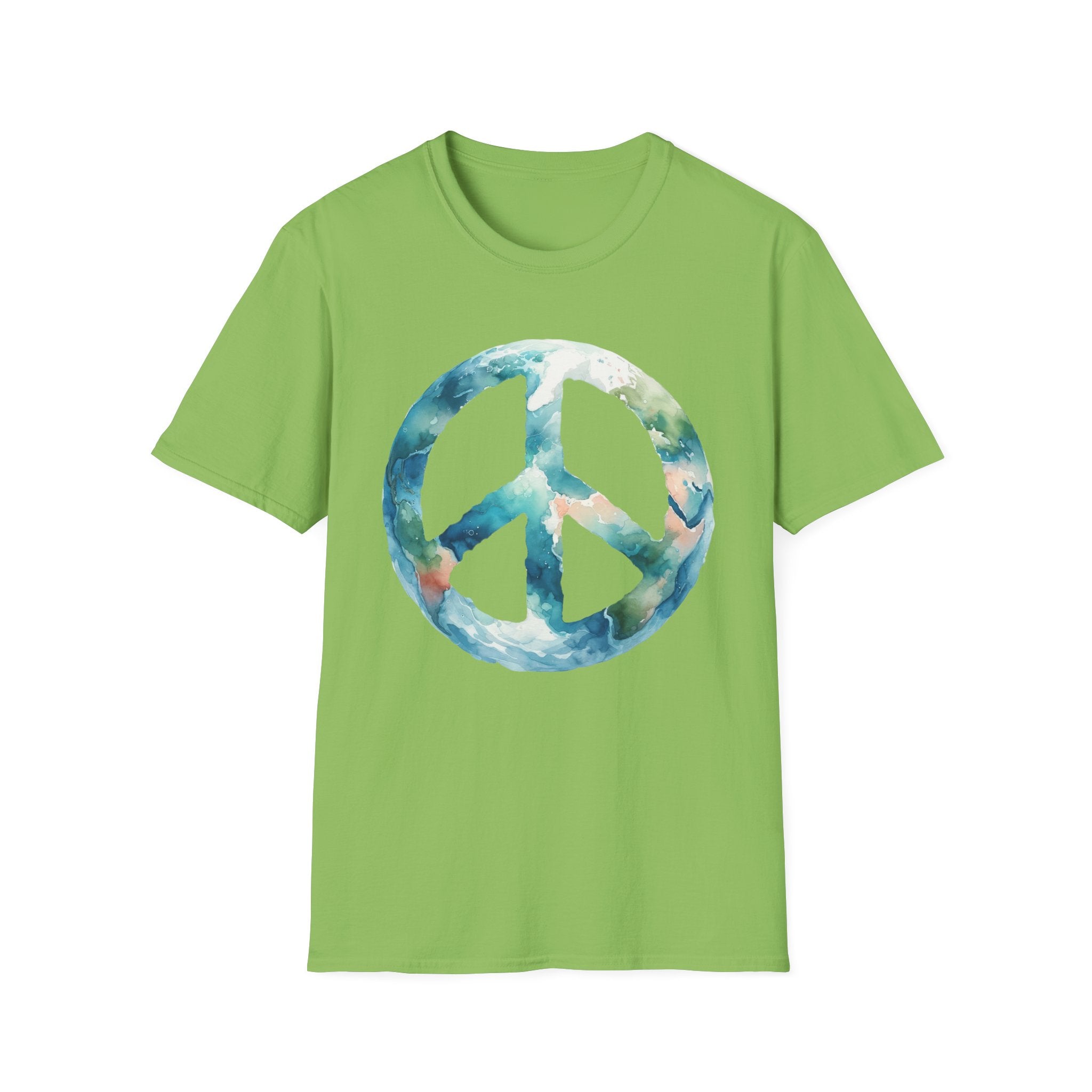 Earth Peace Sign Unisex T-Shirt - Watercolor Planet-Inspired