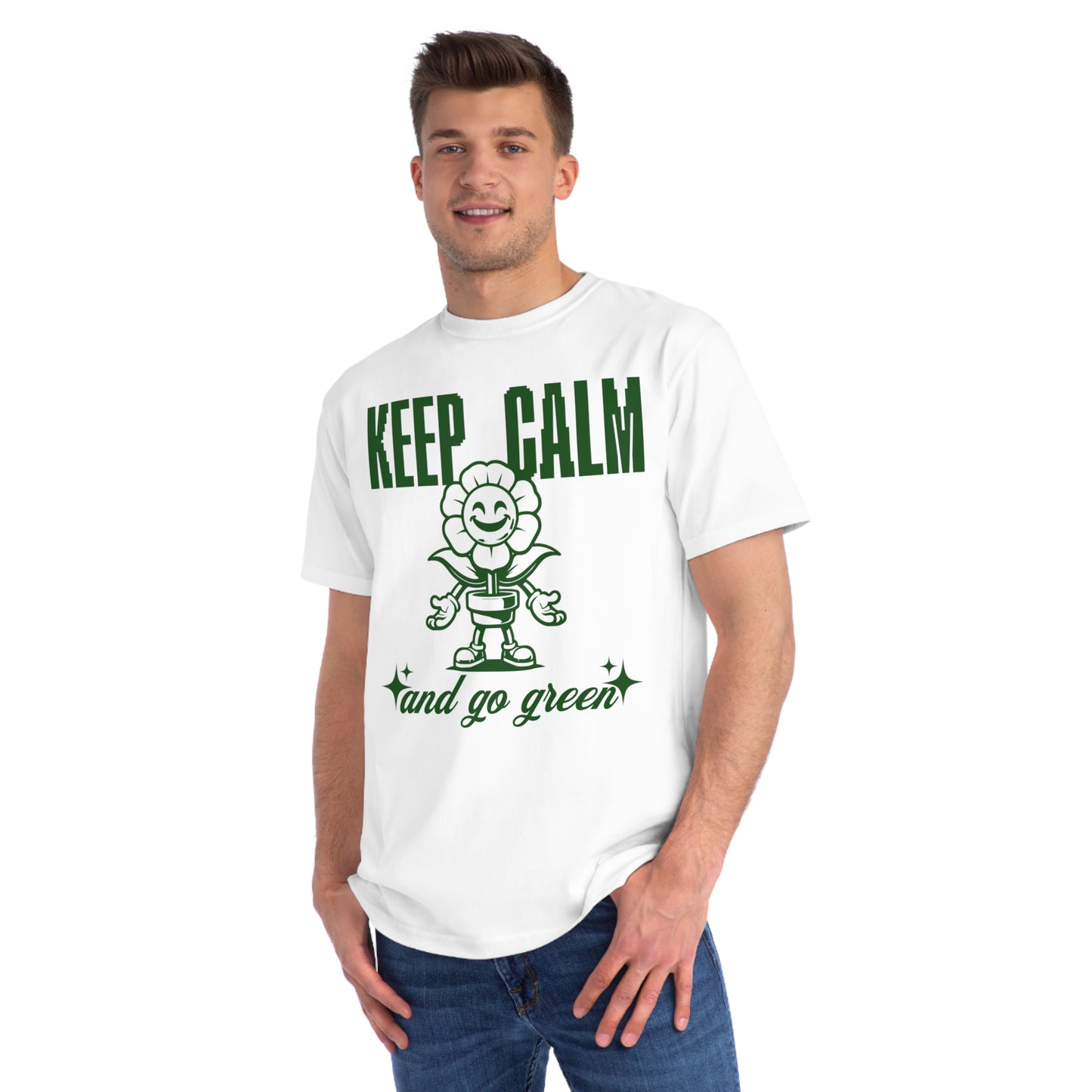 Eco-Friendly Classic T-Shirt - Keep Calm and Go Green Design