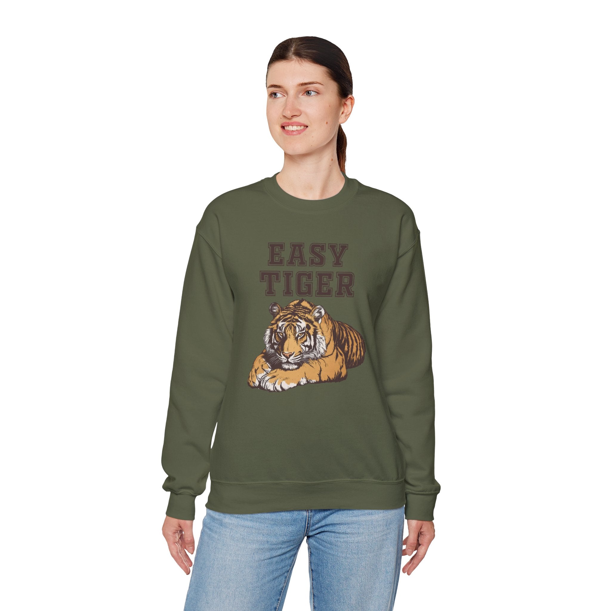 Easy Tiger Unisex Heavy Blend™ Crewneck Sweatshirt - Relaxed Comfort for Animal Lovers