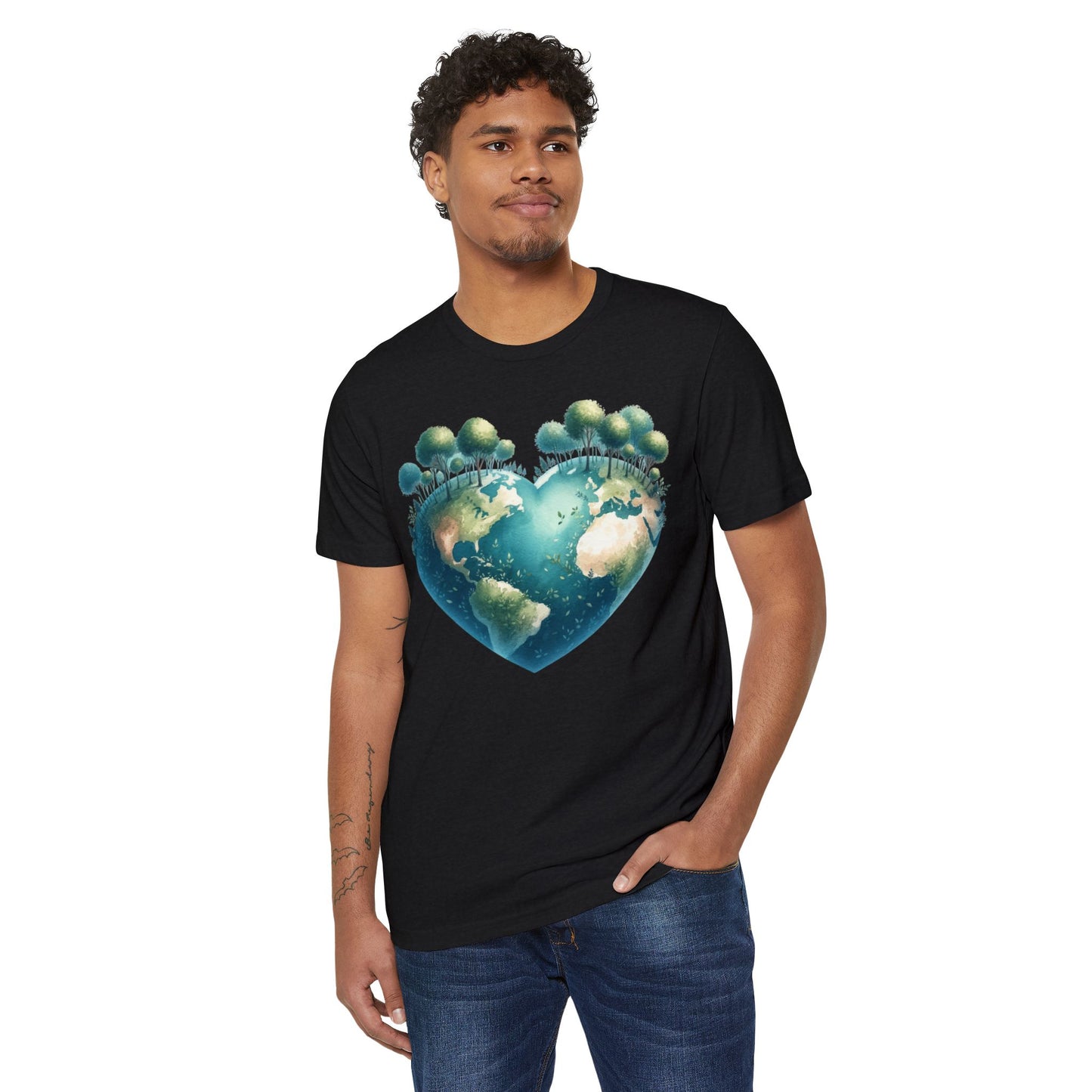 Eco-Friendly Heart Earth Unisex T-Shirt - Celebrate Nature & Sustainability