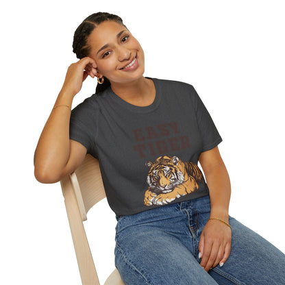 Easy Tiger Unisex Softstyle T-Shirt - Relaxed Graphic Tee for Animal Lovers