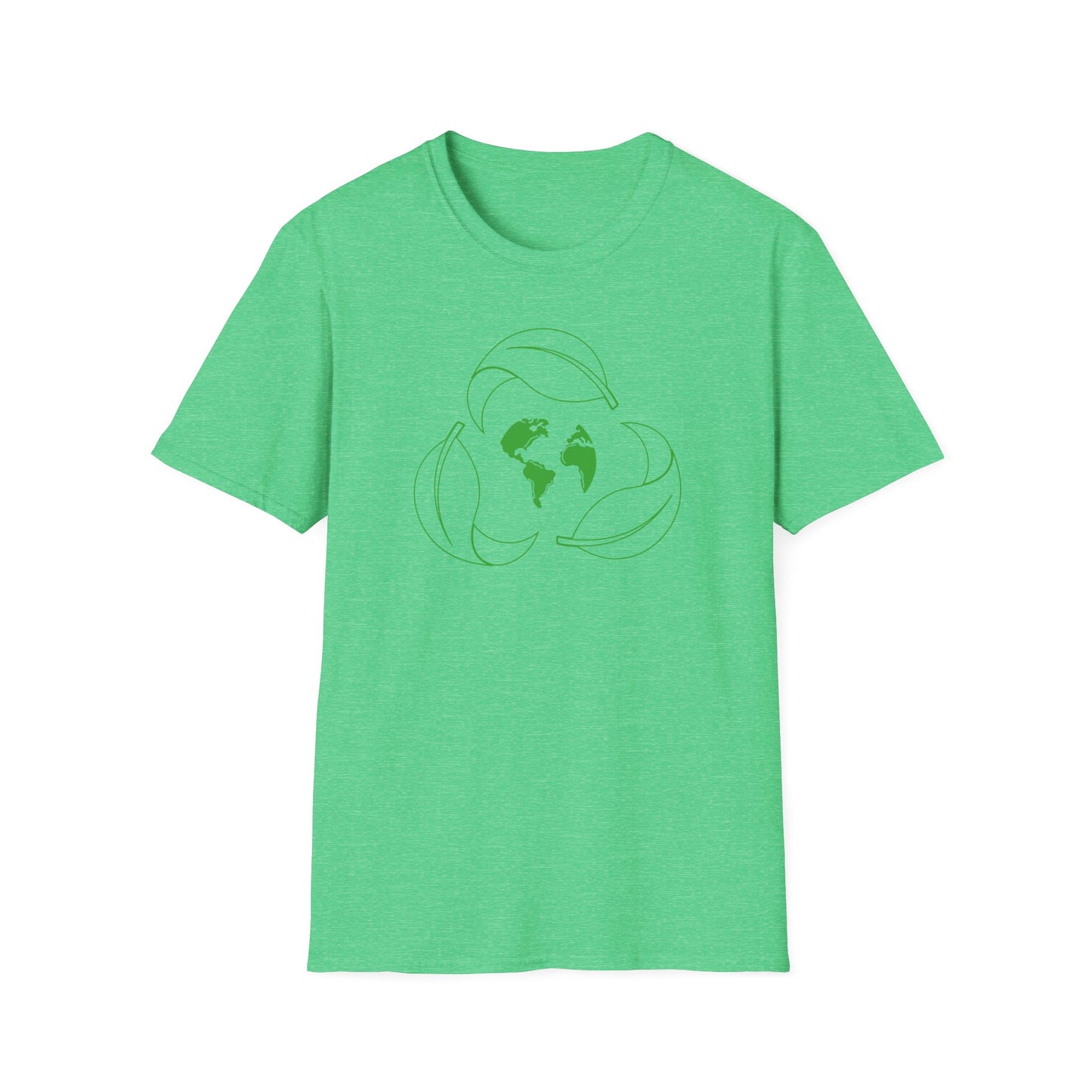 Eco-Friendly Unisex Softstyle T-Shirt with Earth & Leaf Design