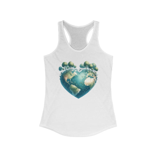 Eco-Friendly Heart Cute Earth Women Tank Top