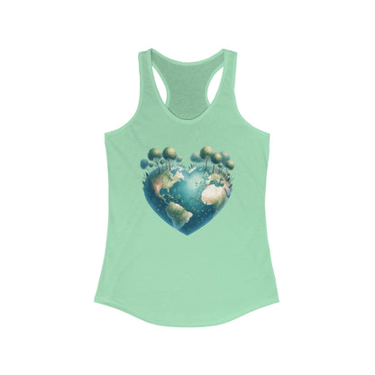 Eco-Friendly Heart Cute Earth Women Tank Top