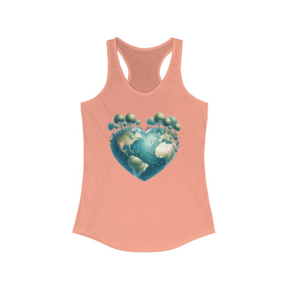 Eco-Friendly Heart Cute Earth Women Tank Top