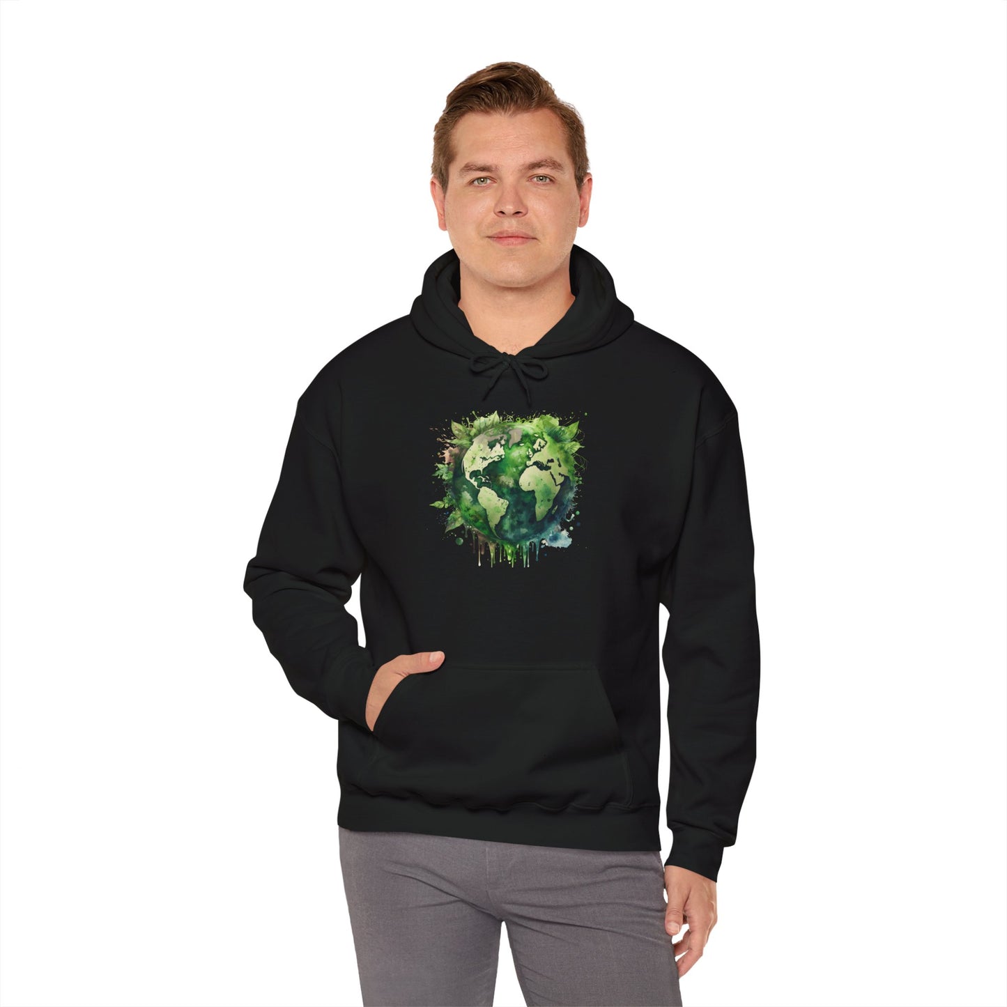 Eco-Friendly World Map Hooded Sweatshirt