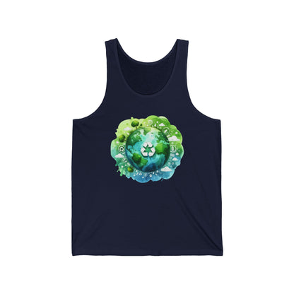 Eco-Friendly Unisex Jersey Tank Top - Sustainable Planet Design