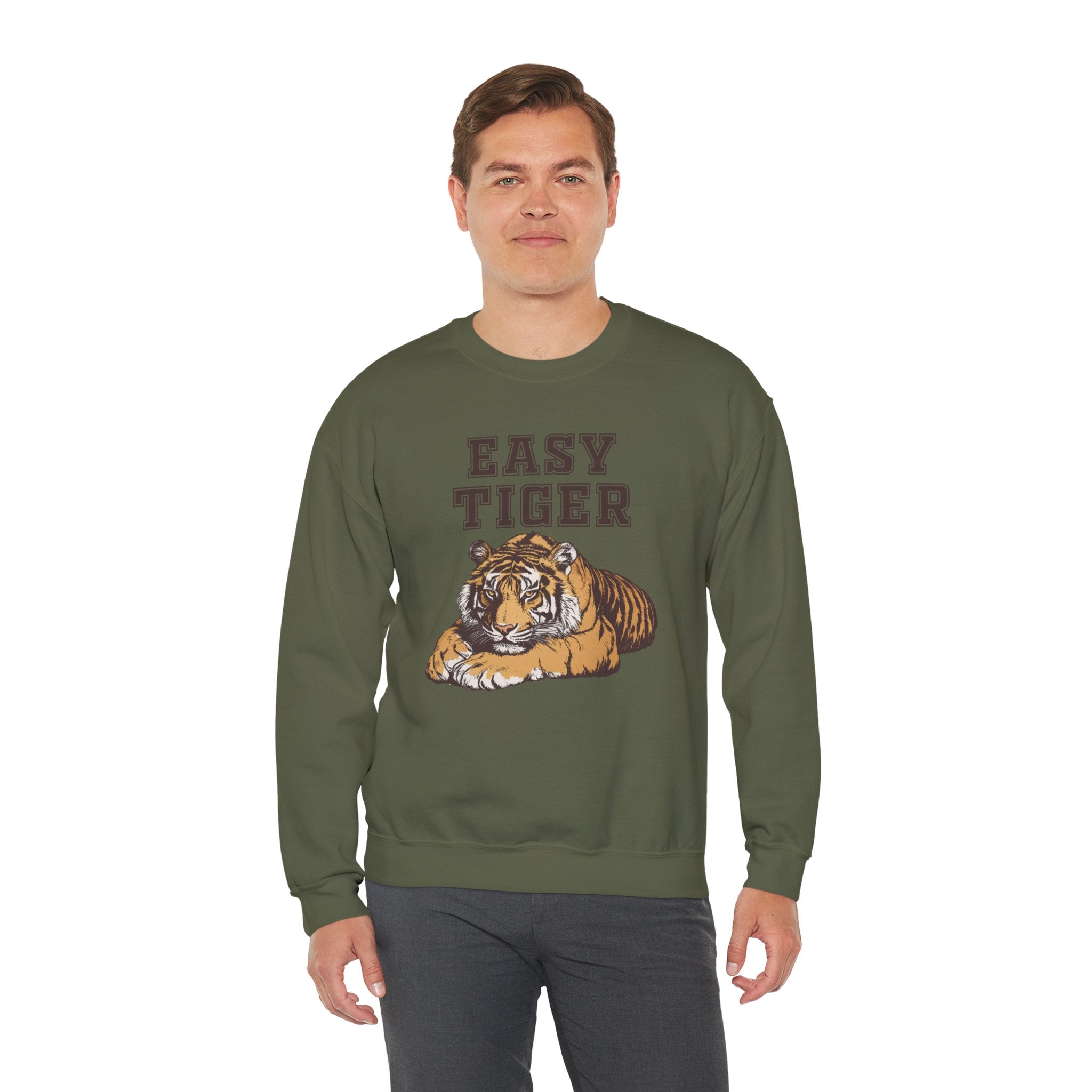 Easy Tiger Unisex Heavy Blend™ Crewneck Sweatshirt - Relaxed Comfort for Animal Lovers