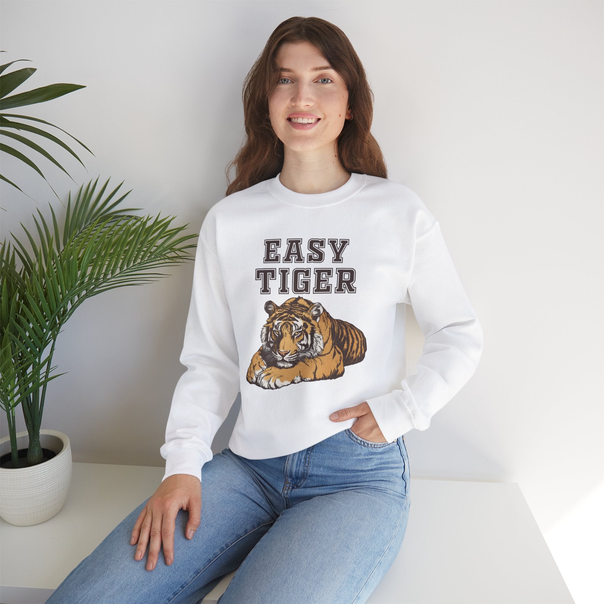 Easy Tiger Unisex Heavy Blend™ Crewneck Sweatshirt - Relaxed Comfort for Animal Lovers