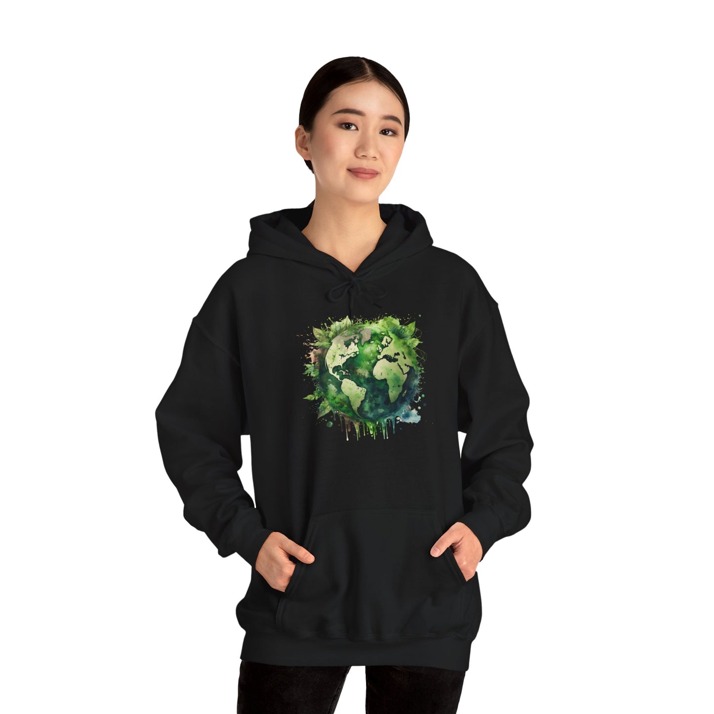 Eco-Friendly World Map Hooded Sweatshirt