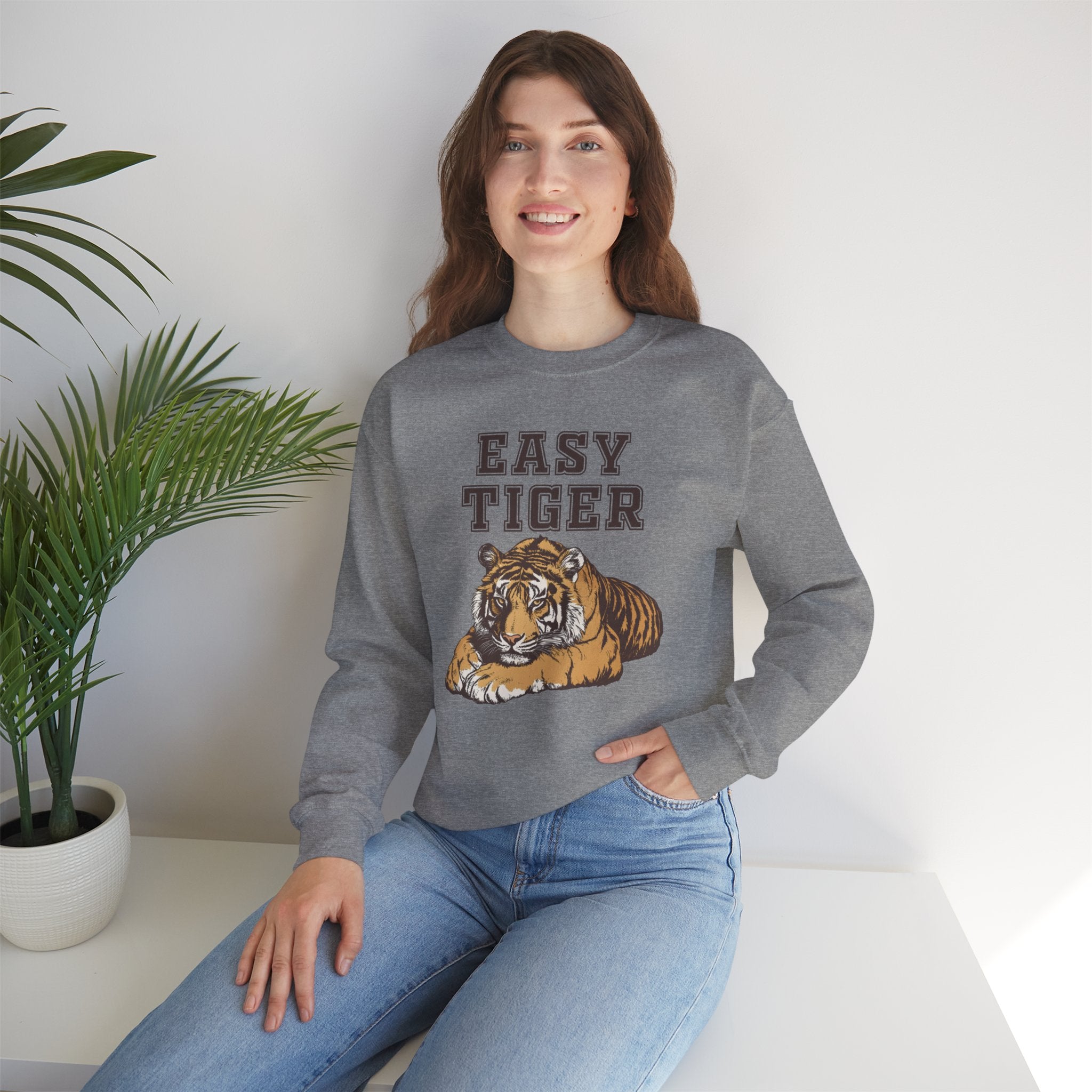 Easy Tiger Unisex Heavy Blend™ Crewneck Sweatshirt - Relaxed Comfort for Animal Lovers