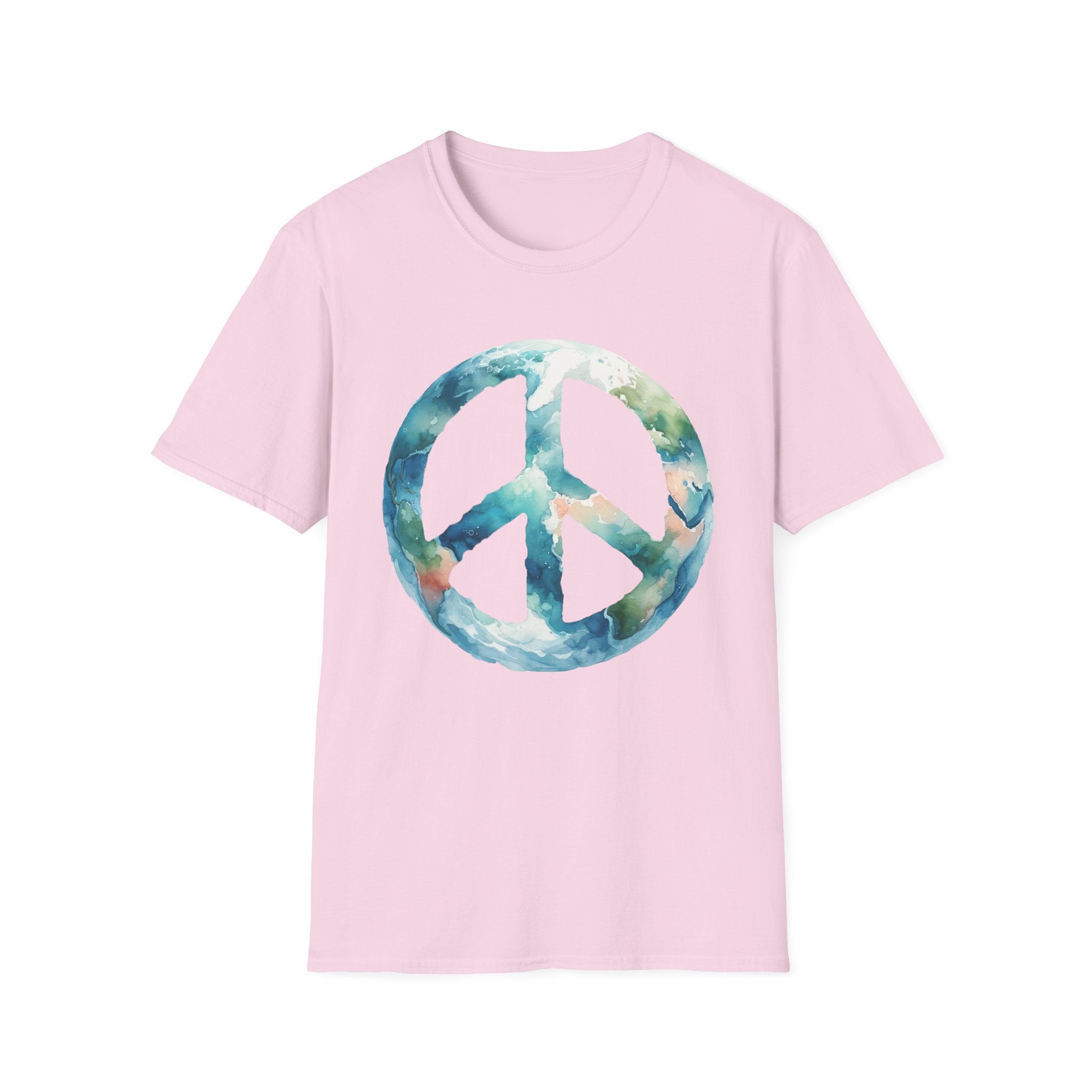 Earth Peace Sign Unisex T-Shirt - Watercolor Planet-Inspired