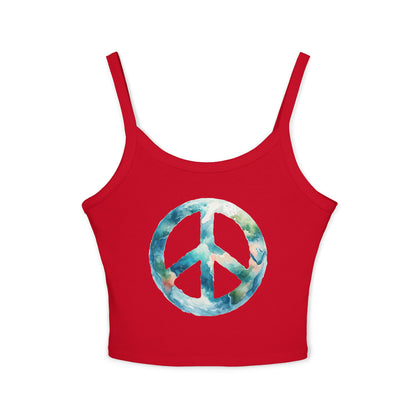 Peace Vibes Women's Spaghetti Strap Tank Top - Relaxed Summer Edition