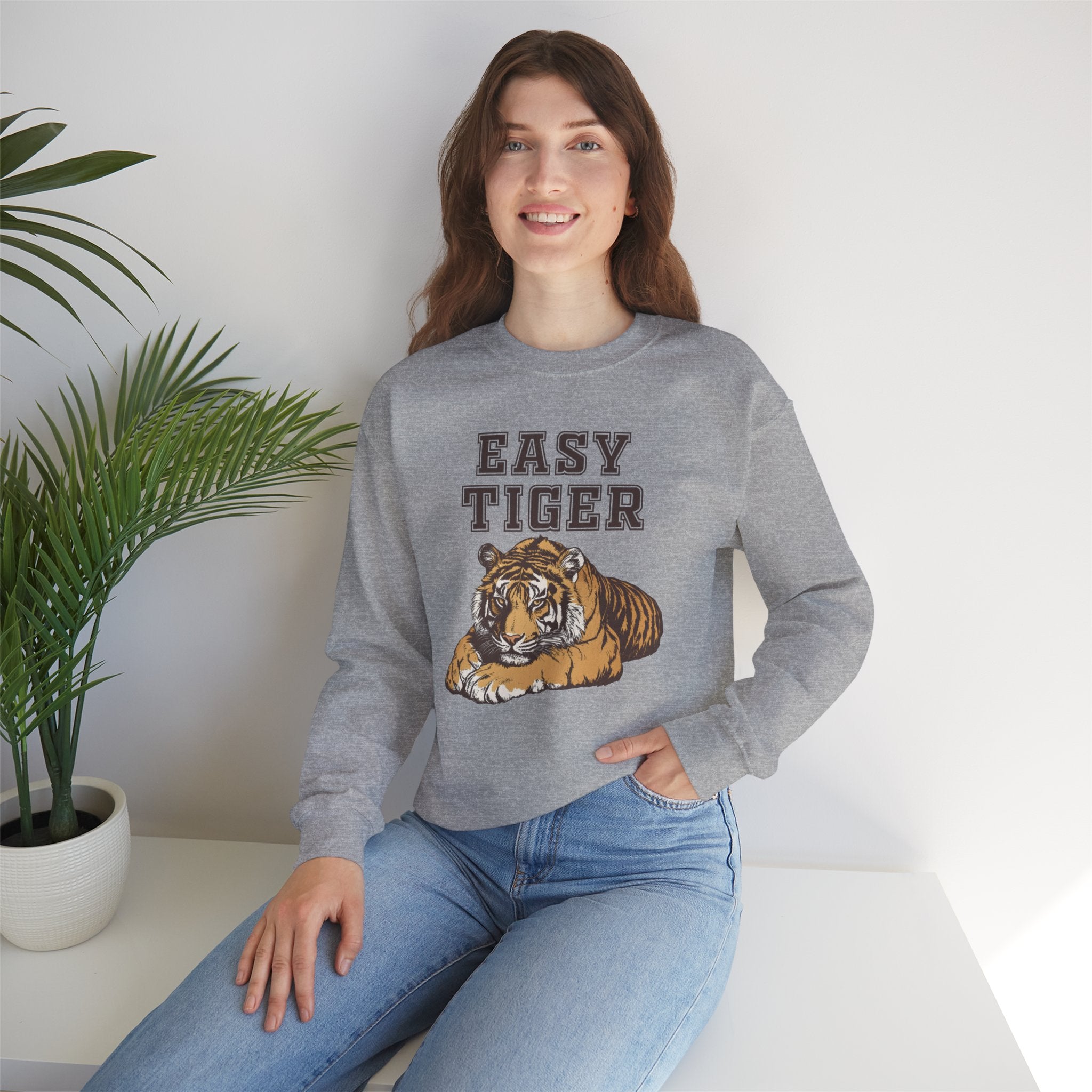 Easy Tiger Unisex Heavy Blend™ Crewneck Sweatshirt - Relaxed Comfort for Animal Lovers