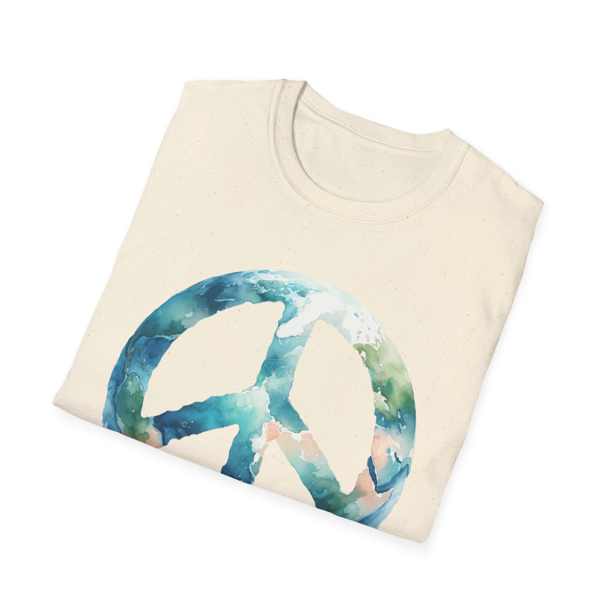 Earth Peace Sign Unisex T-Shirt - Watercolor Planet-Inspired